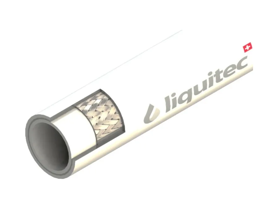 PTFE, Edelstahlgeflecht, Silikonmantel